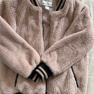 PERFECT for Fall BOMBER jacket!! 
Pink Velvet w/ gold specs. Girls. Size 12
